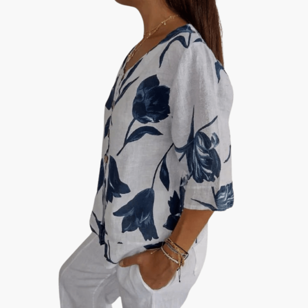 Floral Blouse – V-Neck
