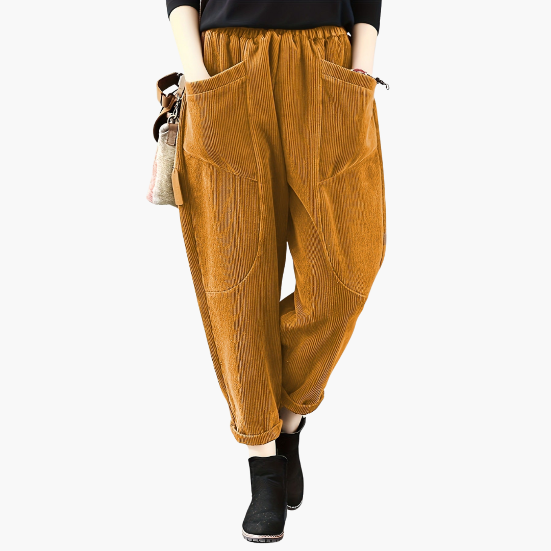 Cord Pants – Wide Legs – Side Pockets