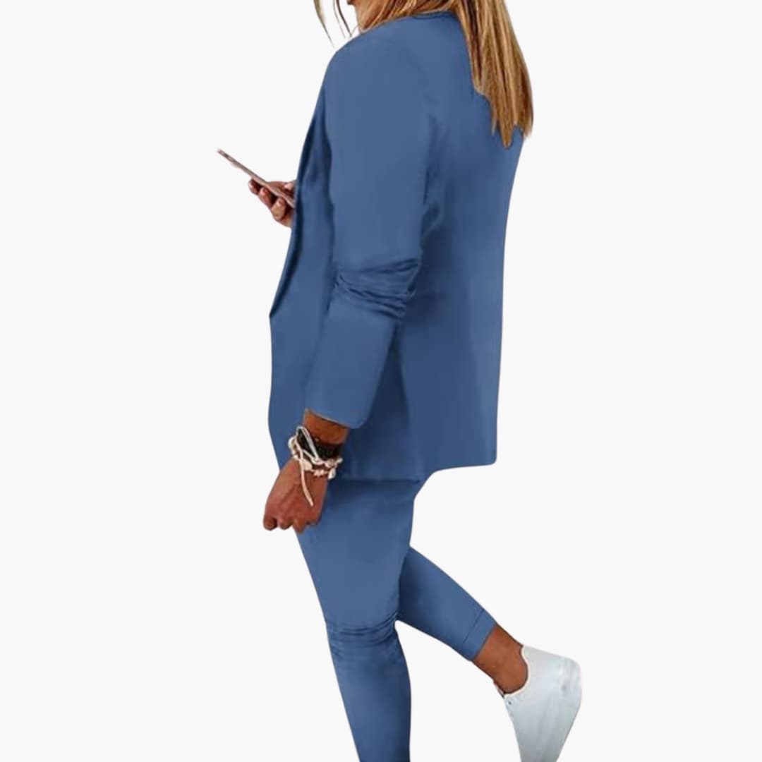 Two-Piece Lounge Set – Blazer and Jogger Pants – Drawstring Waist