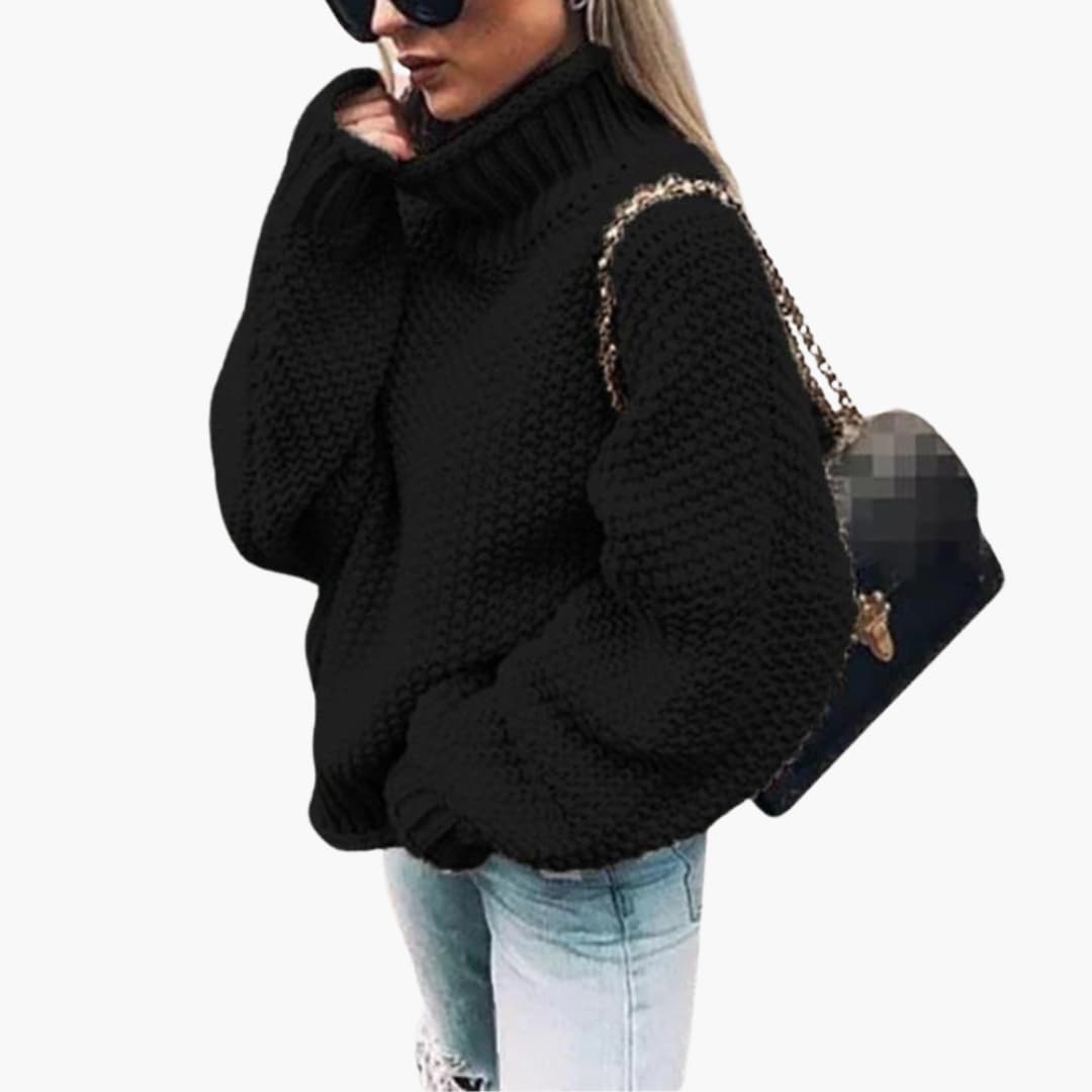 Pullover Sweater – Turtleneck – Textured Knit