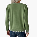 Sweater – Decorative Zip – Ruffle Detail