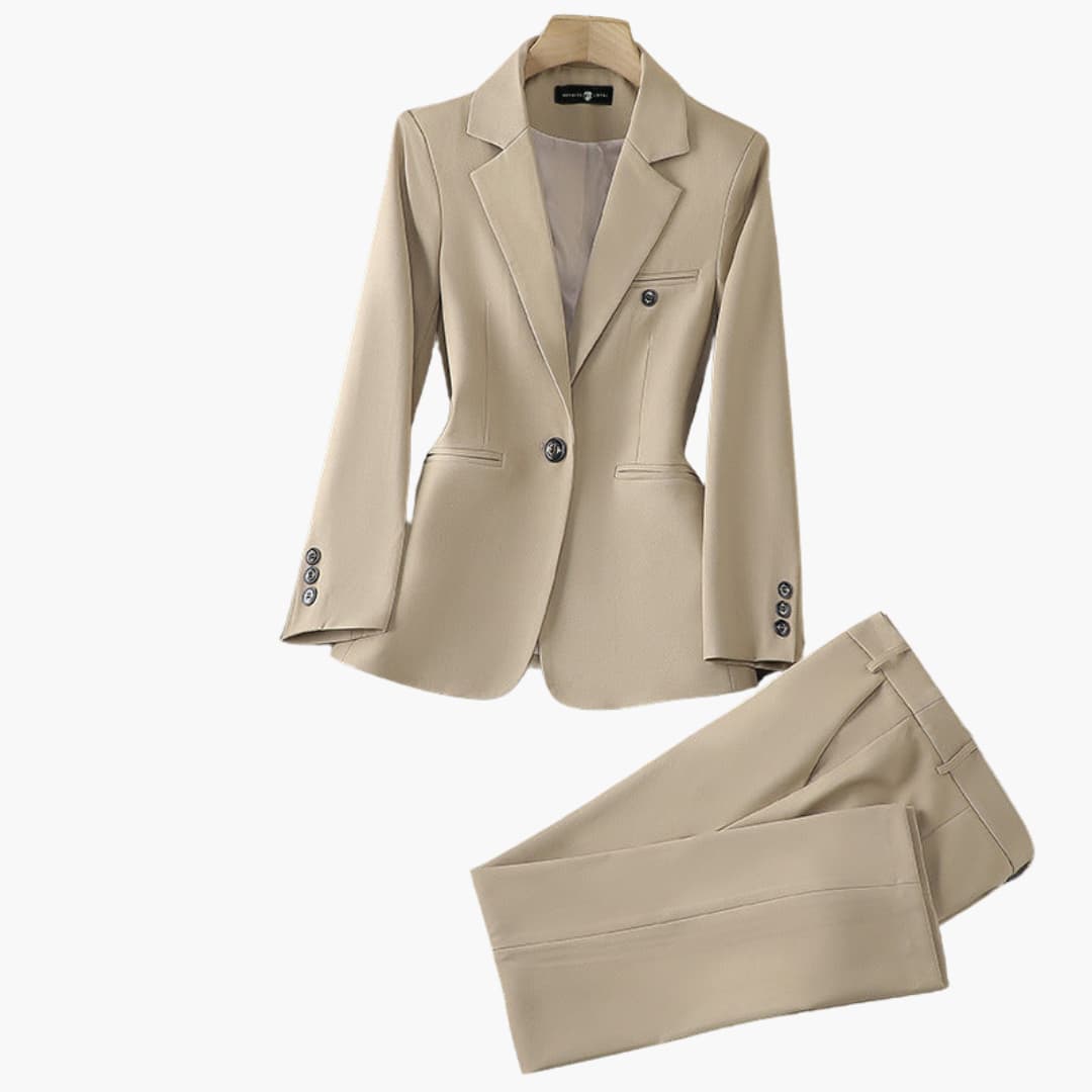 Blazer Set for Women with Lapels and Front Button Placket