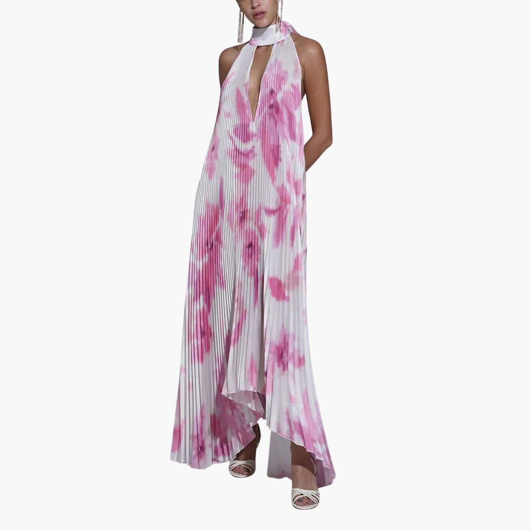 Pleated Summer Dress – Floral Pattern