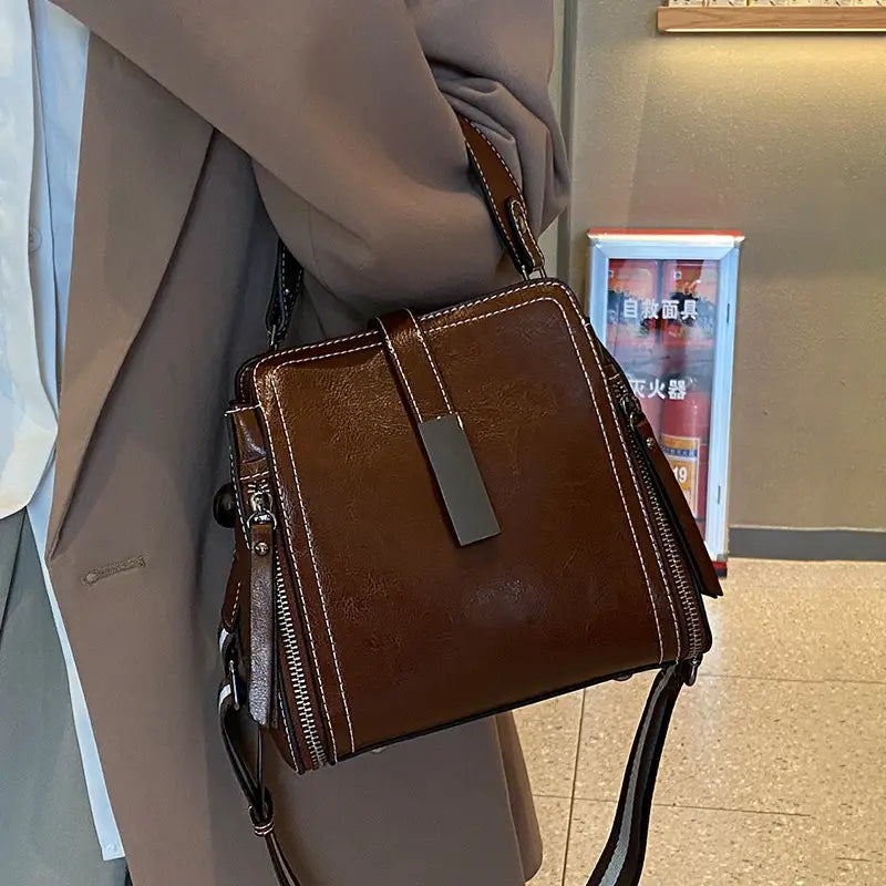 Retro Crossbody Bag with Adjustable Shoulder Strap