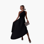 Ankle-Length Evening Dress – One-Shoulder Design