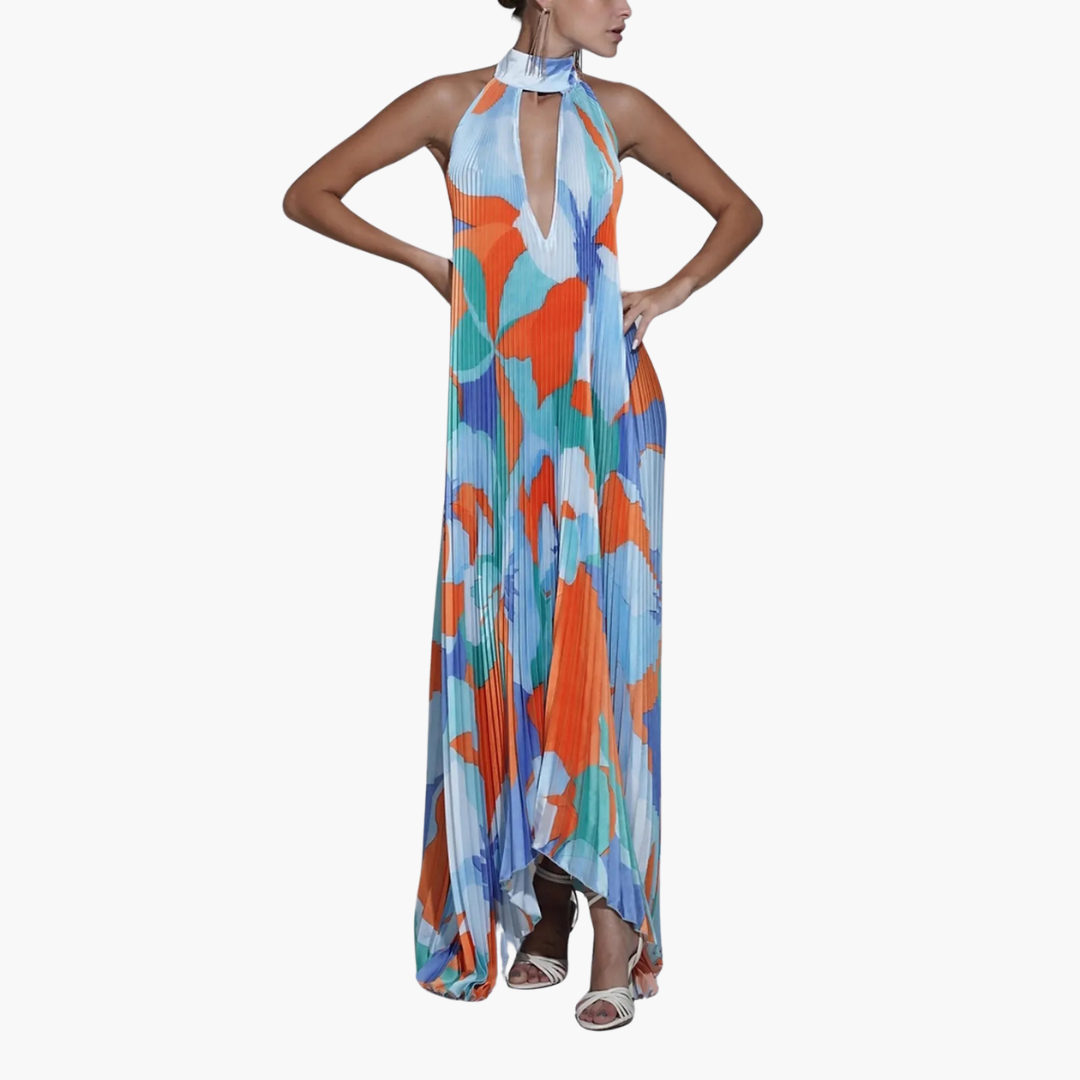 Pleated Summer Dress – Floral Pattern