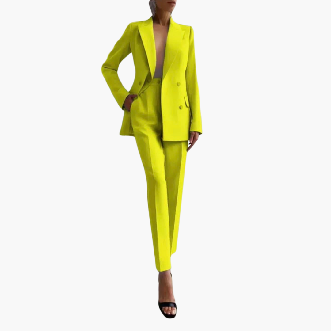 Two-Piece Suit Set – Blazer and Straight-Leg Trousers
