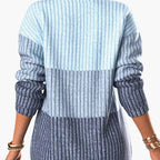 Pullover Sweater – Zip Neckline – Ribbed Texture