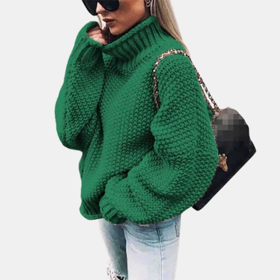 Pullover Sweater – Turtleneck – Textured Knit