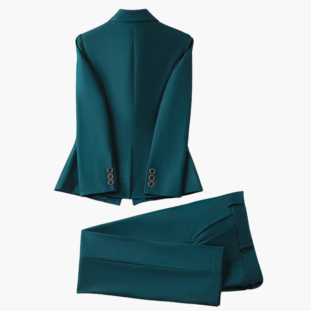 Blazer Set – One-Button Closure – Straight Pants