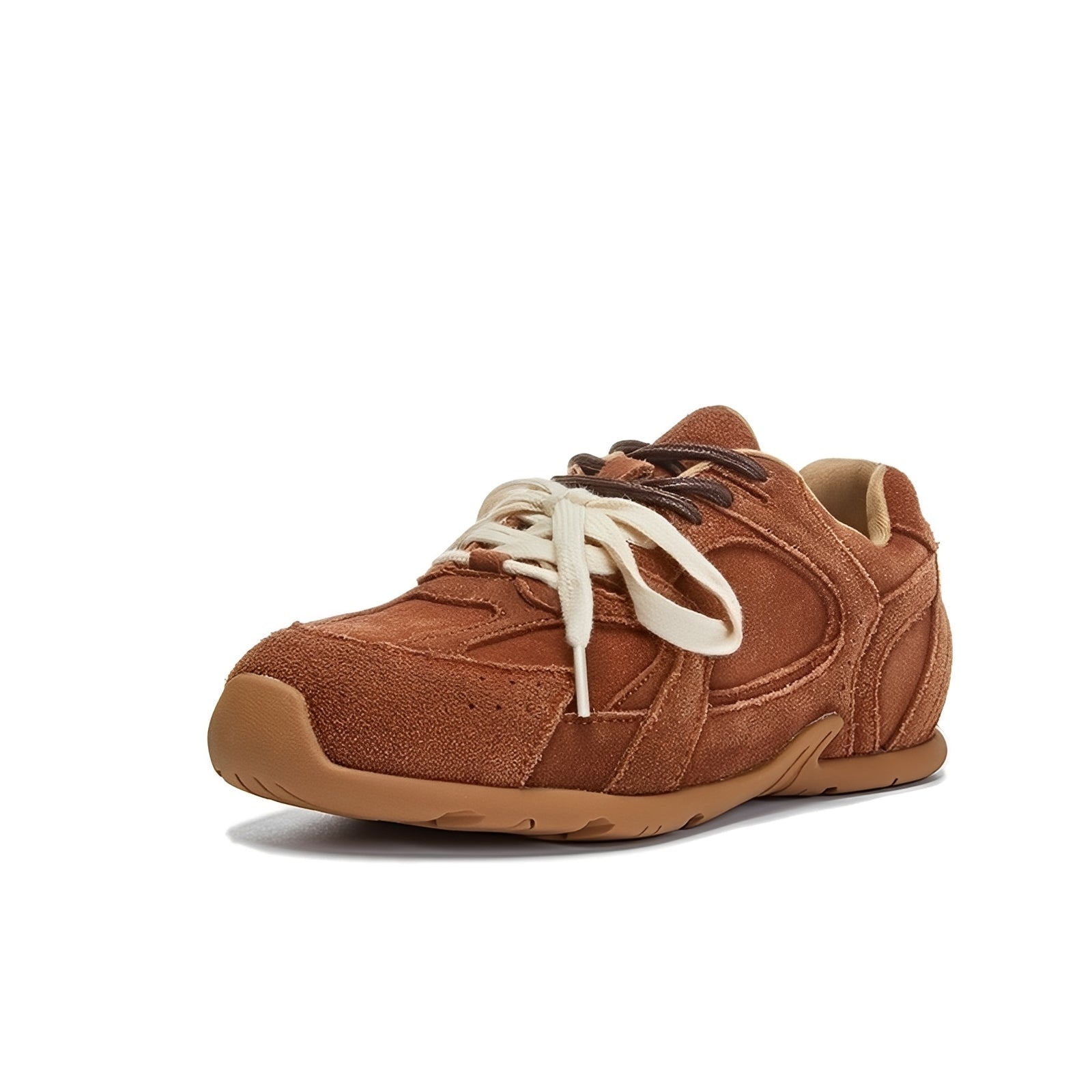 Women Leather Casual Flats Sneakers Low Heels Lace Up Retro