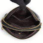 Litchi Embossed Leather Crossbody Bag