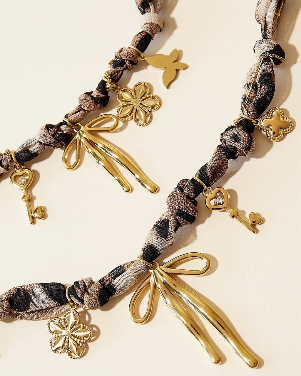 Leopard & Beads Bracelet Gold – Trendy Animal Print Beaded Jewelry