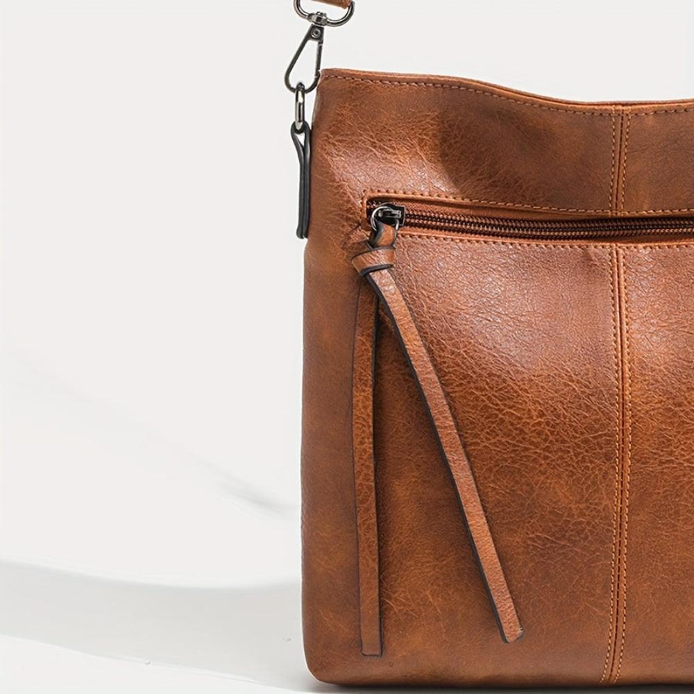 Retro Square Leather Crossbody Bag