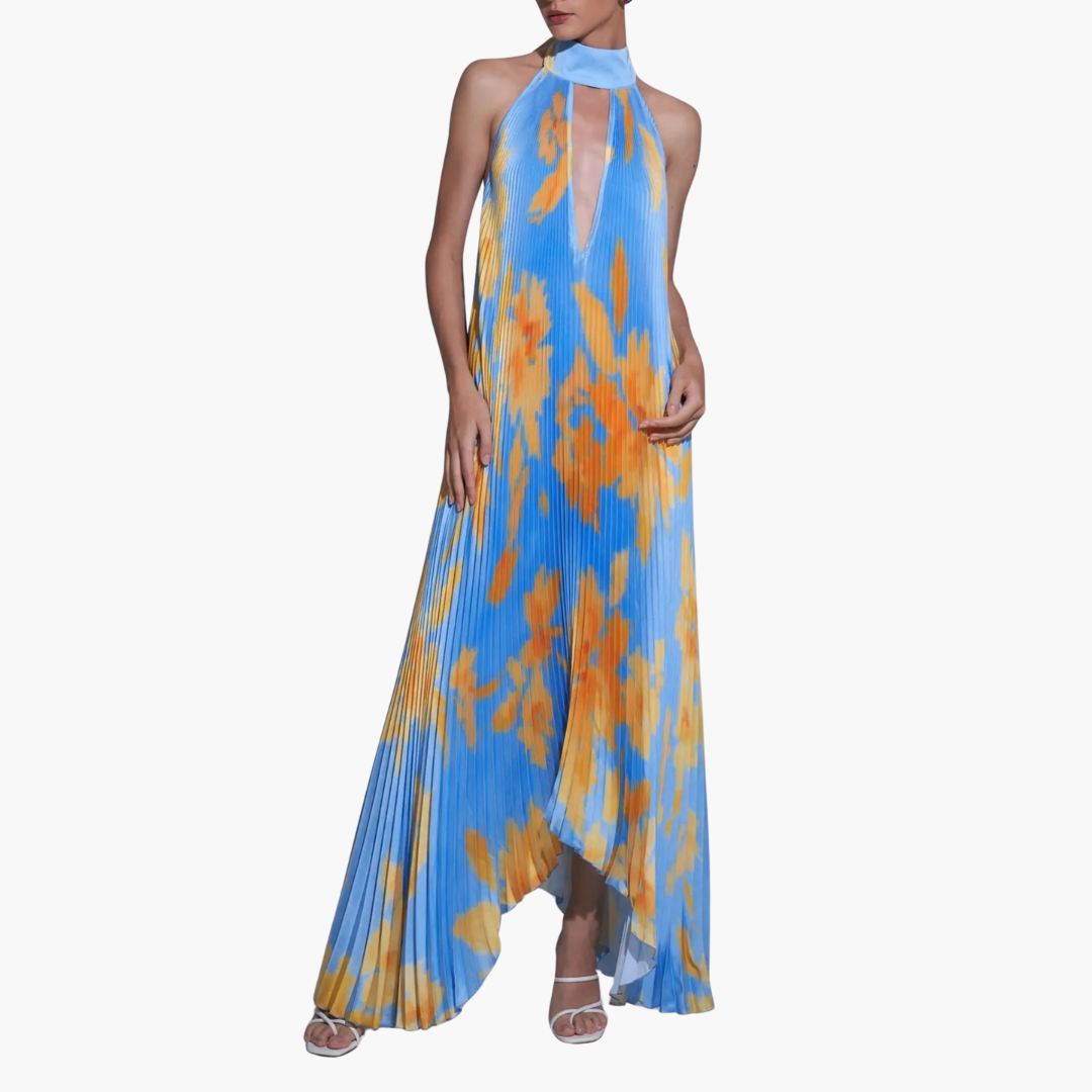 Pleated Summer Dress – Floral Pattern