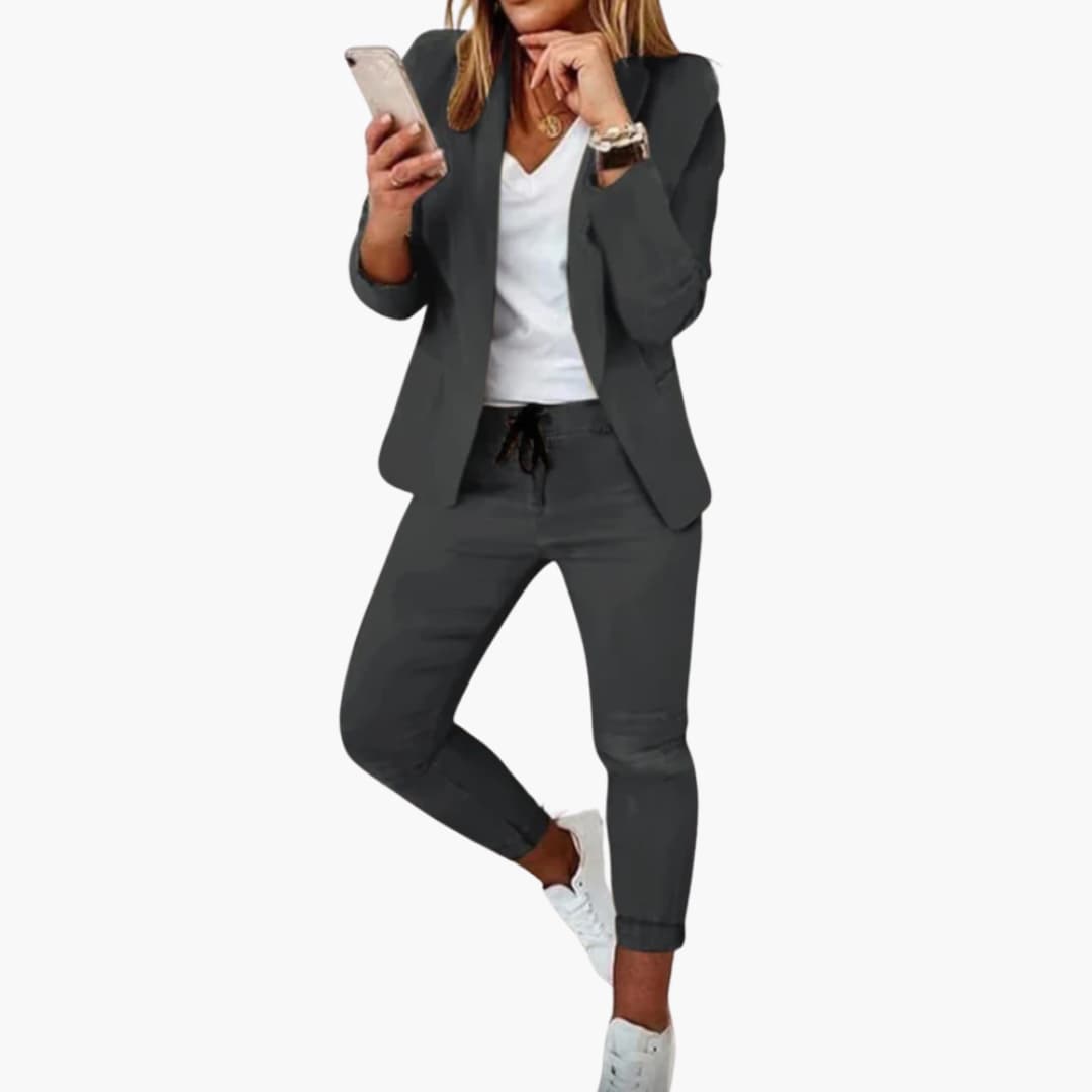 Two-Piece Lounge Set – Blazer and Drawstring Joggers