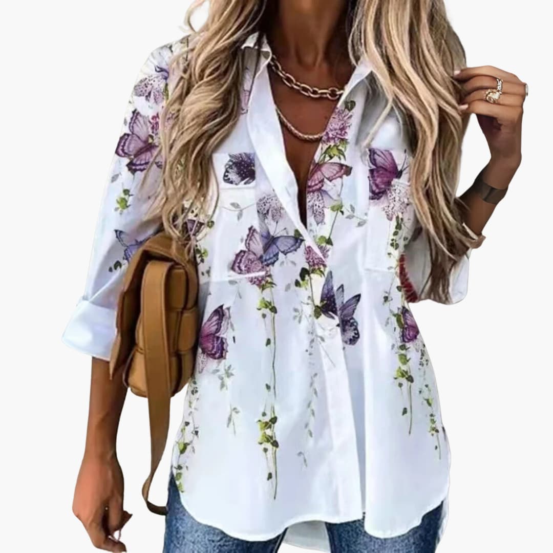 Floral Blouse – Contrast Detail