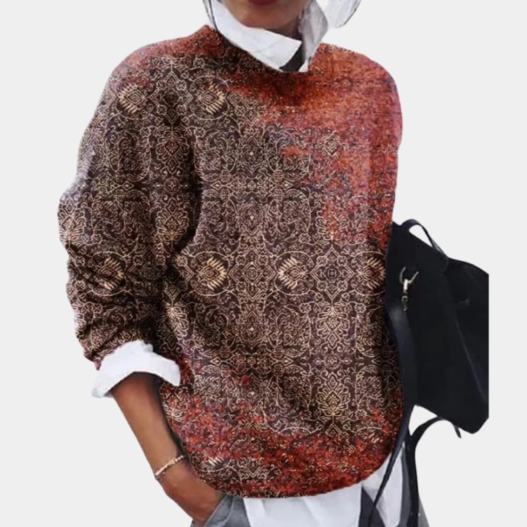 Pullover Sweater – Round Neck – Geometric Pattern