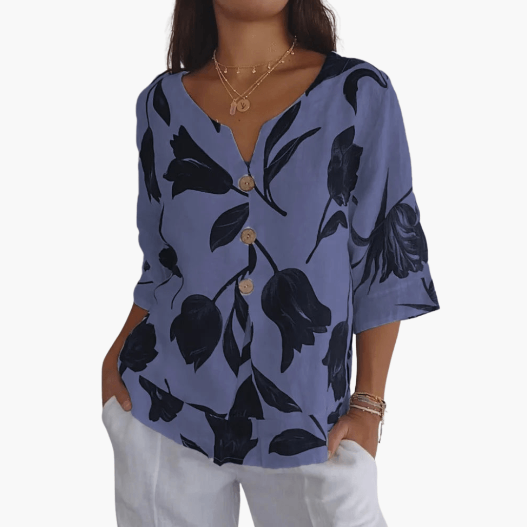 Floral Blouse – V-Neck
