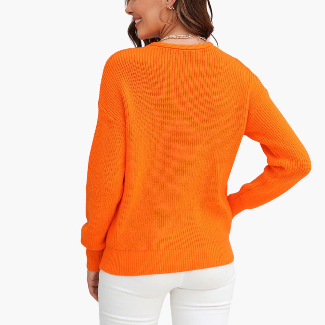 Pullover Sweater – V-Neck – Ribbed Texture