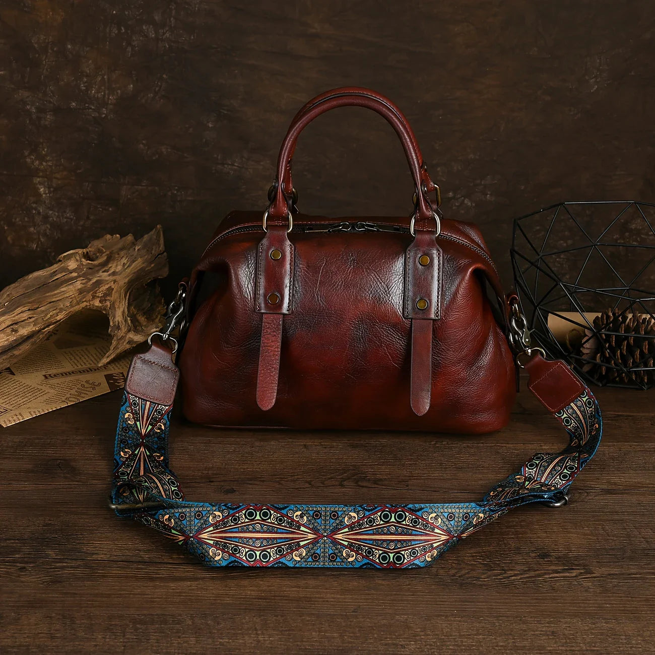 Brown Vintage Leather Shoulder Bag