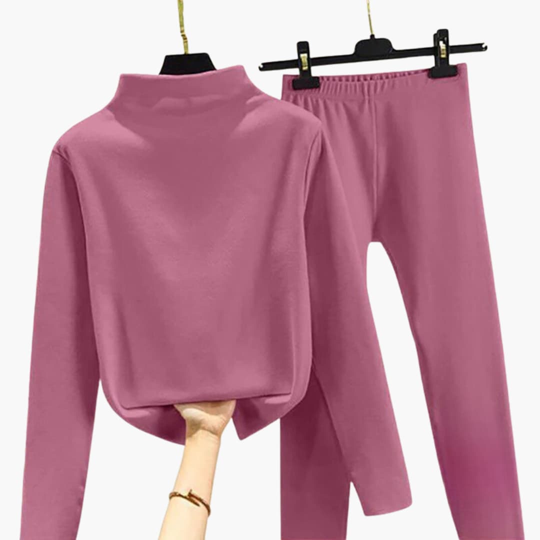 Fleece Lounge Set – Long Sleeves – Elastic Waistband