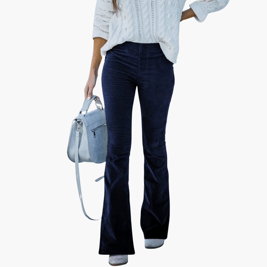 Corduroy Flared Pants – High Waist
