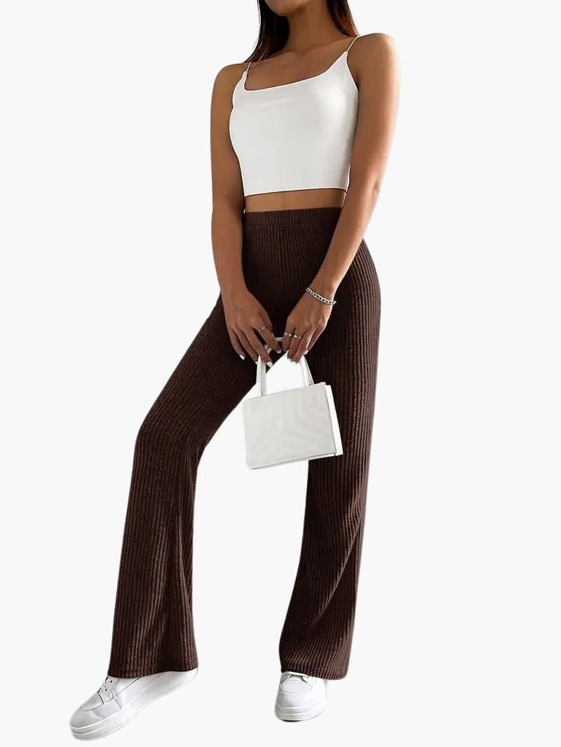 Wide-Leg Knit Pants – Lounge Fit