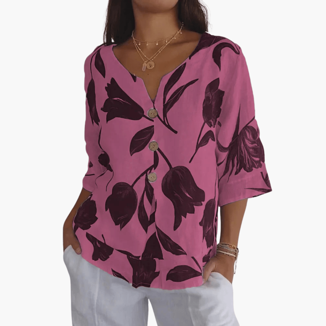 Floral Blouse – V-Neck