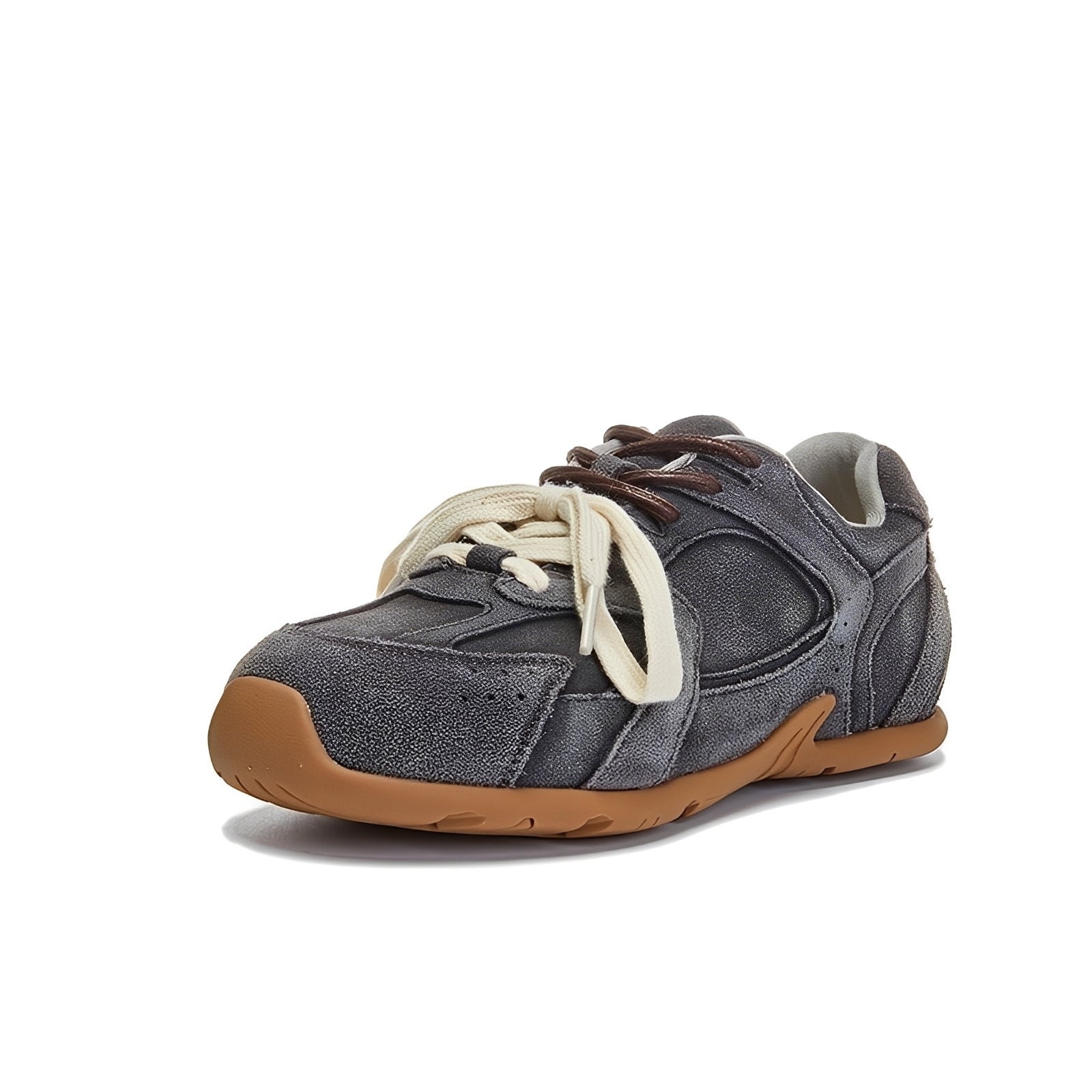 Women Leather Casual Flats Sneakers Low Heels Lace Up Retro