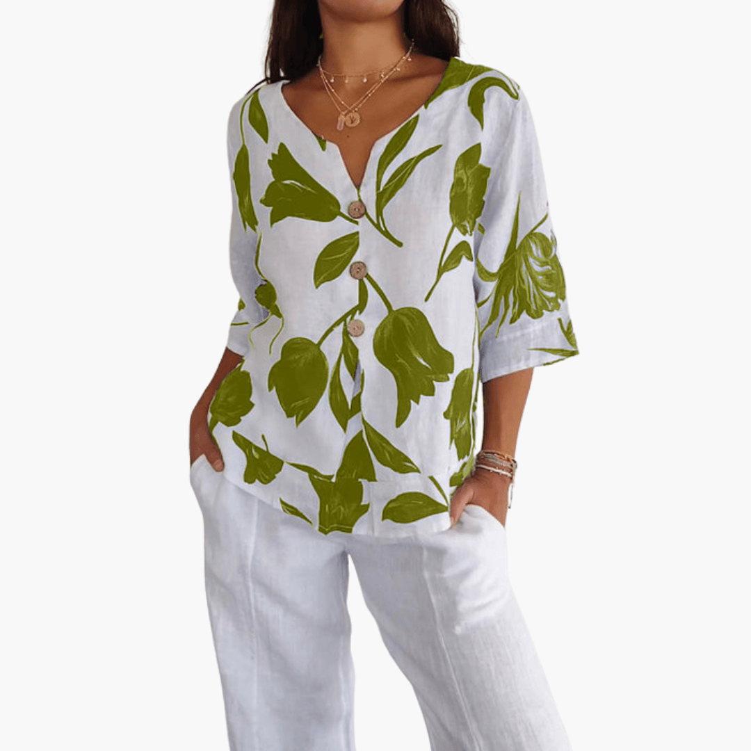 Floral Blouse – V-Neck