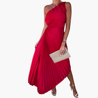 Ankle-Length Evening Dress – One-Shoulder Design