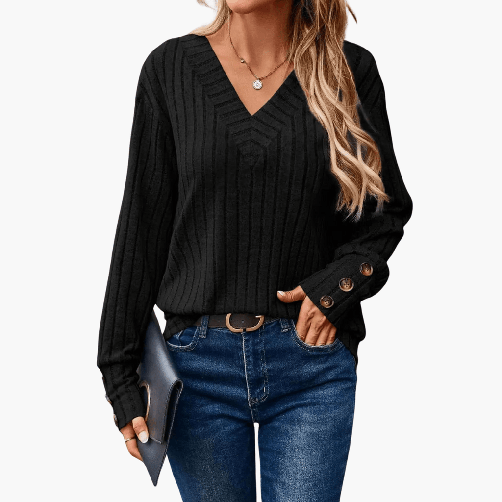 V-Neck Winter Sweater – Long Sleeves