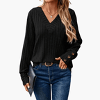 V-Neck Winter Sweater – Long Sleeves