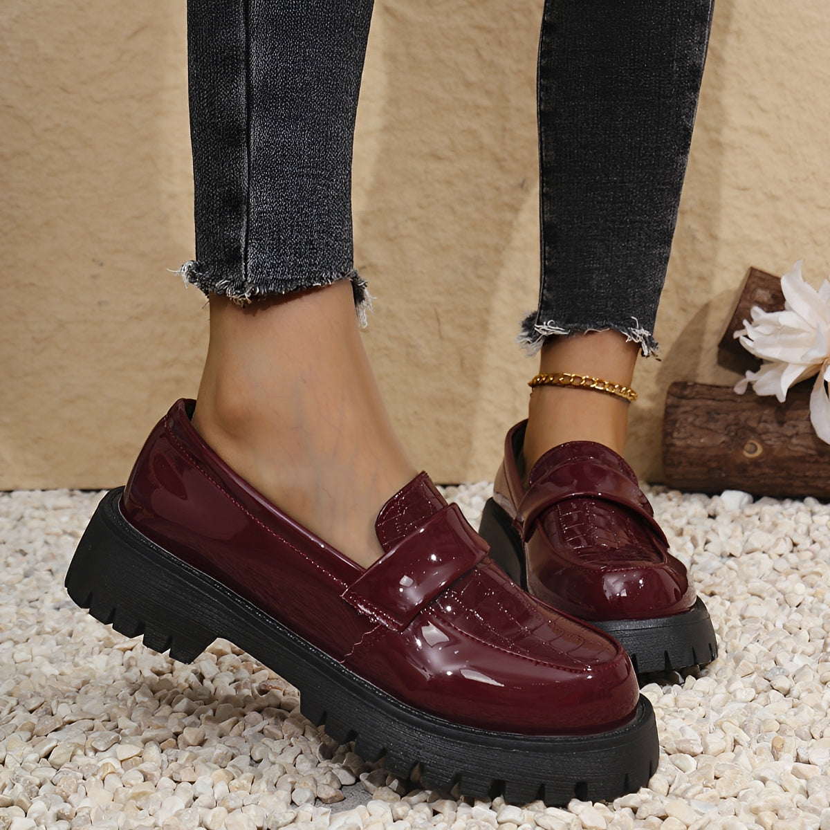 Stylish Block Heeled Loafers with modern design for Women