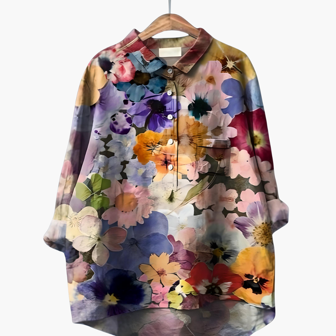 Summer Blouse – Long Sleeves – Floral Print