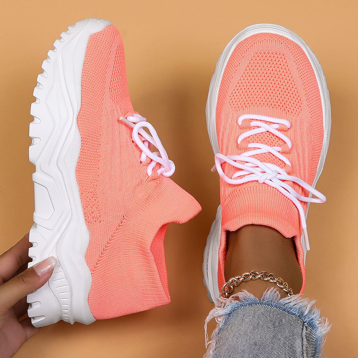 Casual Flyknit Breathable Shoes for Women