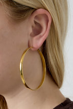 Basic Large Silver Hoop Earrings for Women