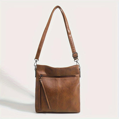 Retro Square Leather Crossbody Bag