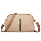 Litchi Embossed Leather Crossbody Bag