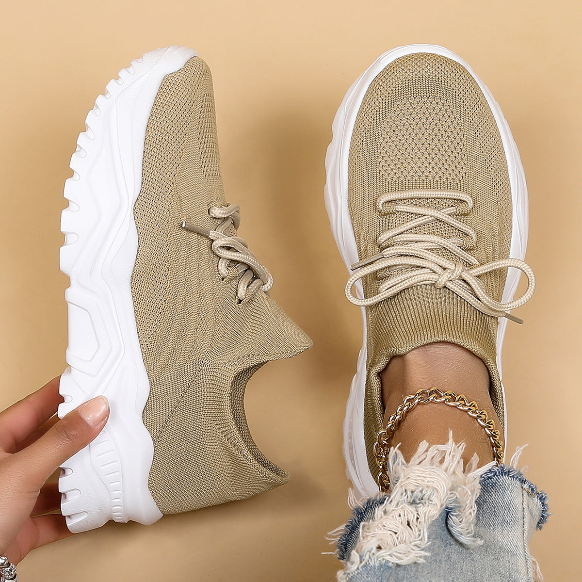 Casual Flyknit Breathable Shoes for Women