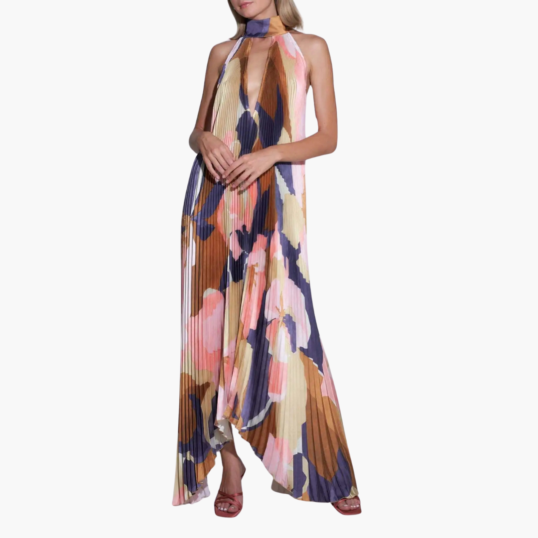 Pleated Summer Dress – Floral Pattern