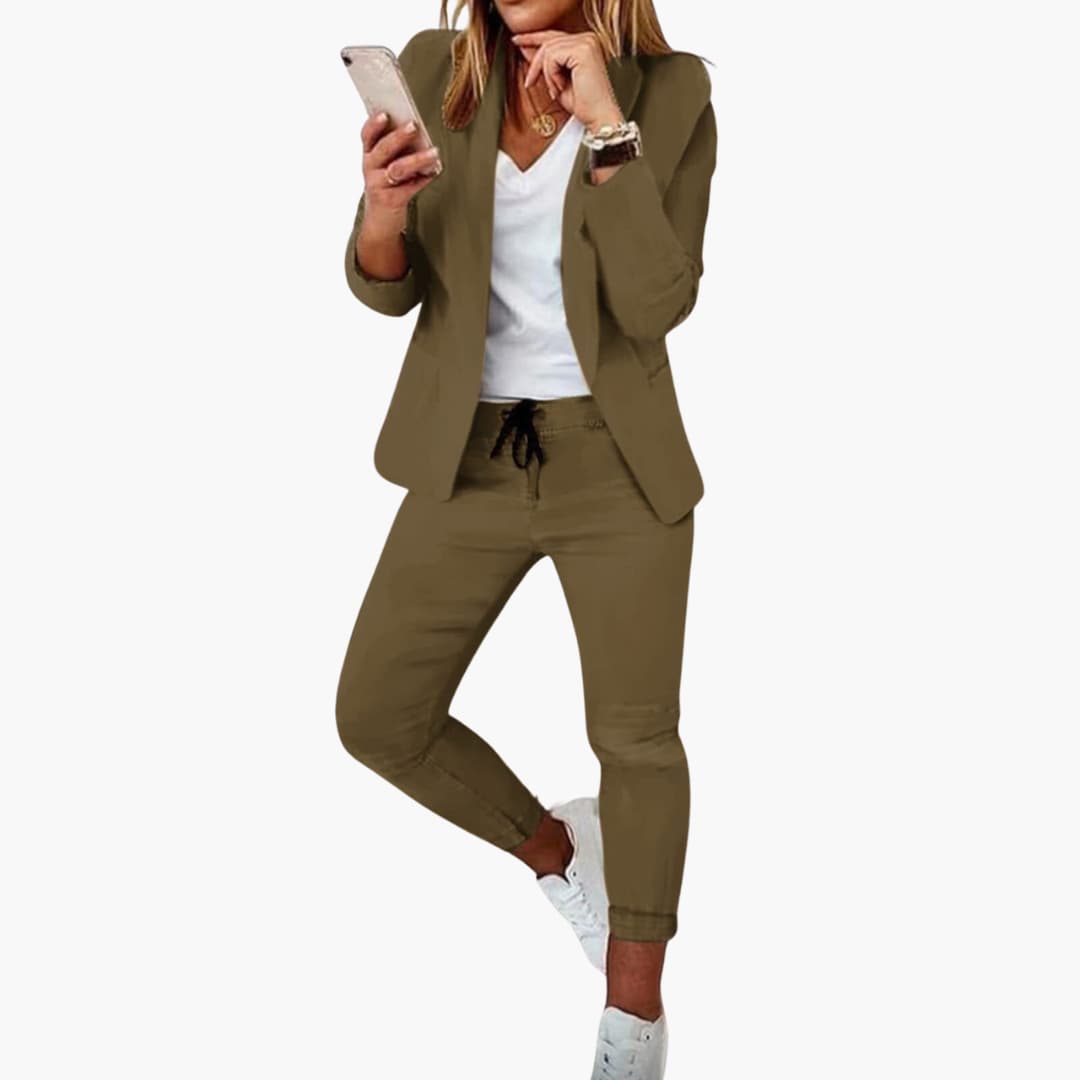 Two-Piece Lounge Set – Blazer and Drawstring Joggers