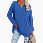 Oversized V-Neck Shirt – Long Sleeves