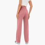 High-Waist Palazzo Pants – Button Placket