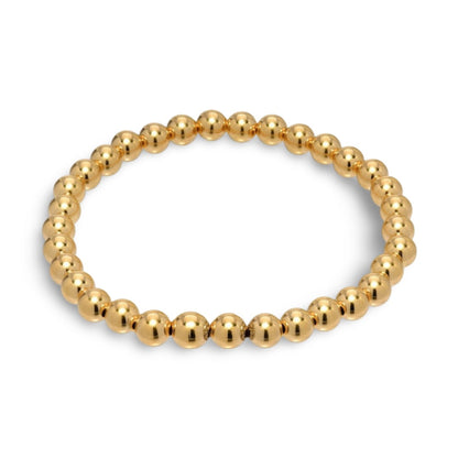 Gold Beaded Stretch Bracelet – Classic Round Ball Elastic Bracelet for Women