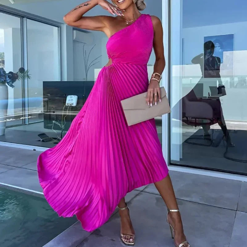 Asymmetric Elegance Dress – Chic One Shoulder Cocktail Dress for Evening Events