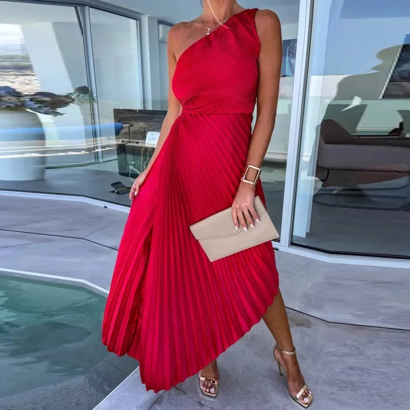 Asymmetric Elegance Dress – Chic One Shoulder Cocktail Dress for Evening Events