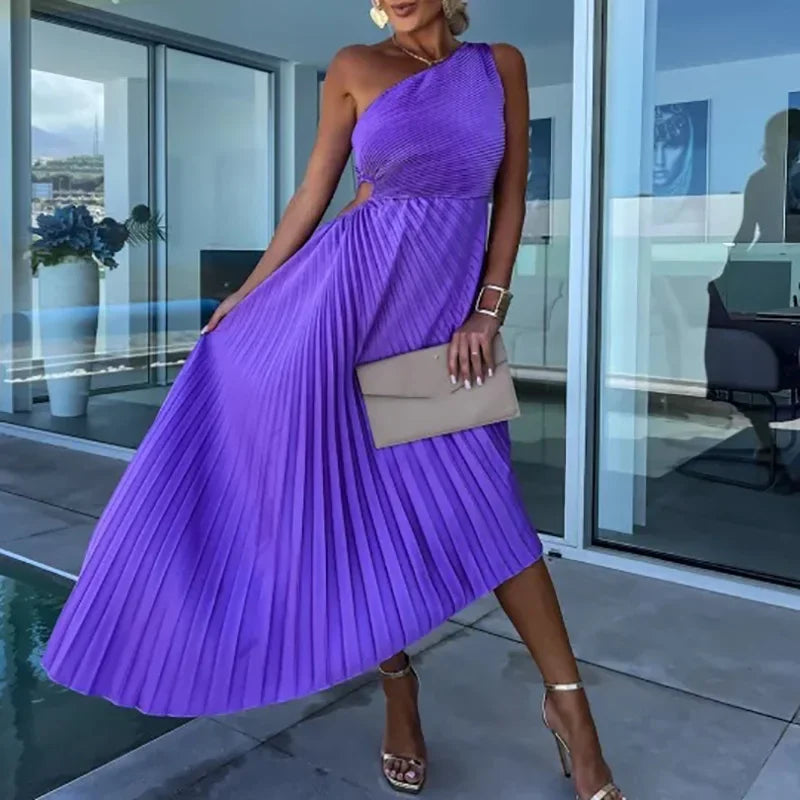 Asymmetric Elegance Dress – Chic One Shoulder Cocktail Dress for Evening Events