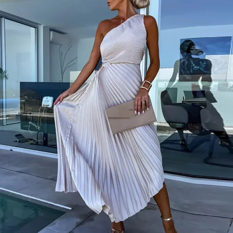 Asymmetric Elegance Dress – Chic One Shoulder Cocktail Dress for Evening Events